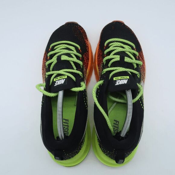 Nike Flyknit Air Max Sneakers Men's Size 10.5 - Rare Black/Atomic Orange/Volt - Picture 9 of 9